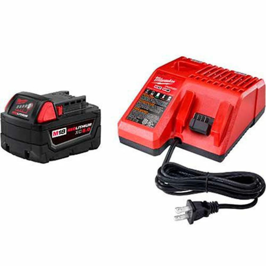 Batteries * | Milwaukee 48-59-1850 M18 Redlithium Xc5.0 Starter Kit