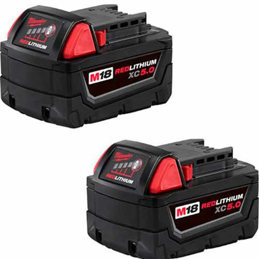 Batteries * | Milwaukee 48-11-1852 18V Li-Ion M18 Battery 5Ah Extended Capacity 2Pk